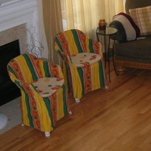 Extra Seating - 4 Slipcovers & Cushions for Stacking Patio Chairs